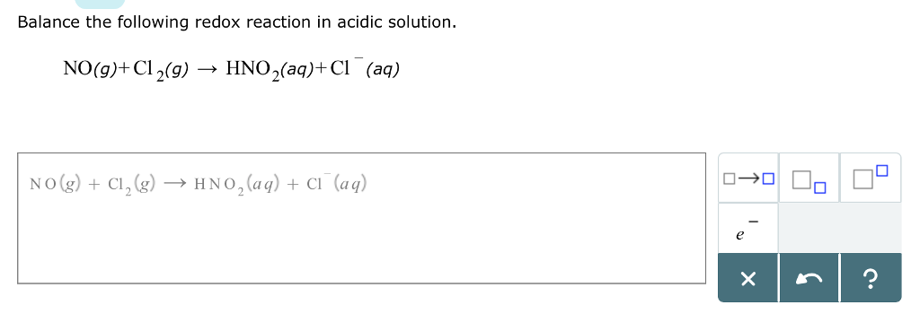 Solved Balance The Following Redox Reaction In Acidic Sol Chegg Com