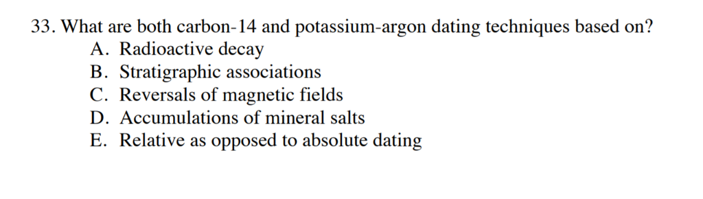 Radiocarbon dating vs kalium argon dating