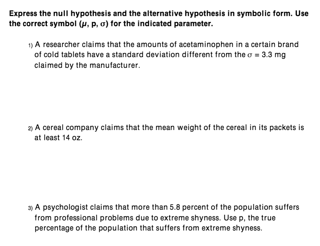 Solved Express The Null Hypothesis And The Alternative Chegg Com