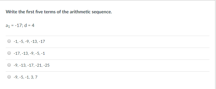 Solved Write The First Five Terms Of The Arithmetic Seque