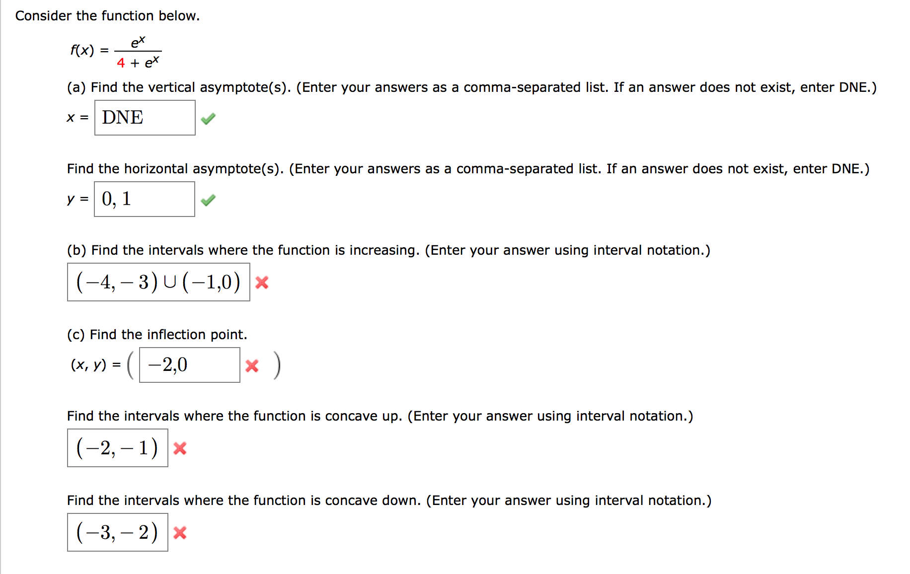 Solved Consider The Function Below F X Ex 4 E X A Chegg Com