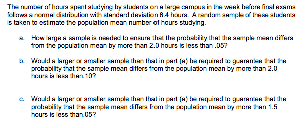 Solved: The Number Of Hours Spent Studying By Students On ... | Chegg.com