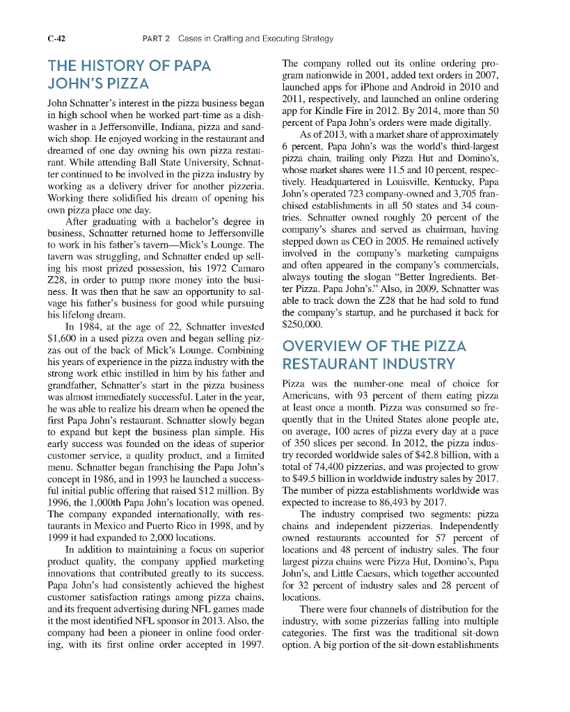 swot analysis of papa johns pizza