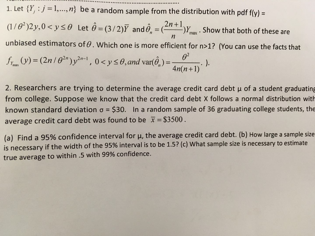 Solved 1 Let J N Be A Random Sample From The Distri Chegg Com