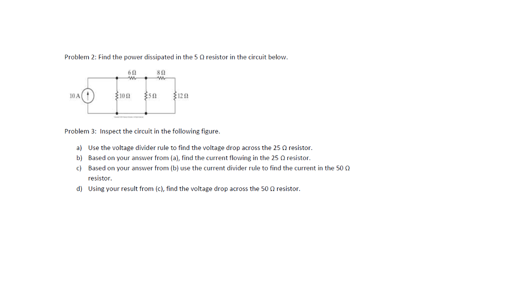 Find The Power Dissipated In The 5 Ohm Resistor In Chegg 