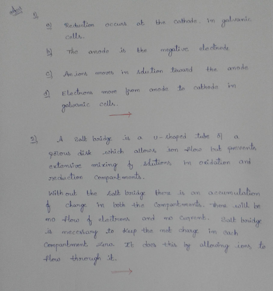 Question & Answer: Experiment 32 Prelaboratory Assignment Galvanic Cells, the Nernst Equation Desk No.- 1. In a..... 1