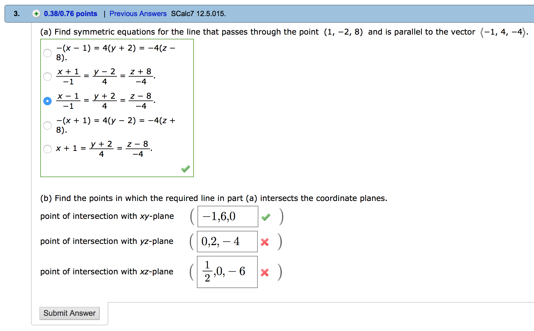 Solved Find Symmetric Equations For The Line That Passes