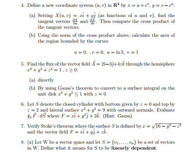 Solved Define A New Coordinate System U V In R 2 By X Chegg Com