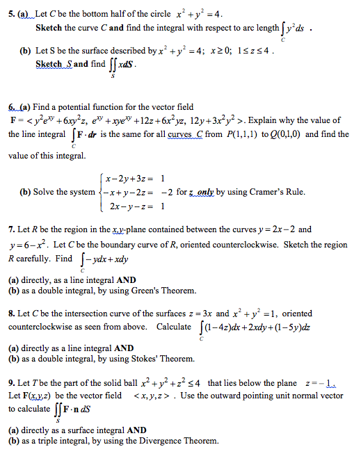 Solved Let C Be The Bottom Half Of The Circle X 2 Y 2 Chegg Com