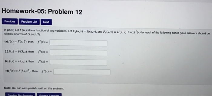 Solved Let F U V Be A Function Of Two Variables Let F Chegg Com