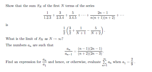 Solved Show That The Sum Sn Of The First N Terms Of The S Chegg Com