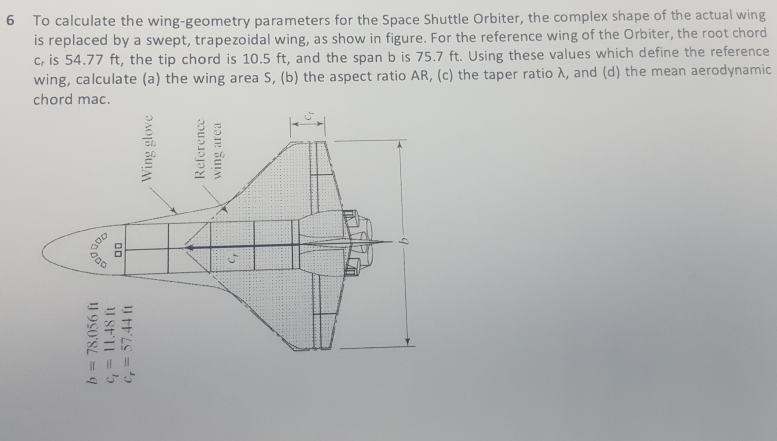 space shuttle wing span drawing