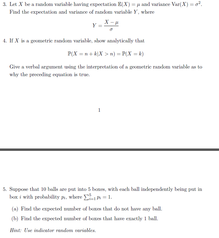 Solved Let X Be A Random Variable Having Expectation E X Chegg Com