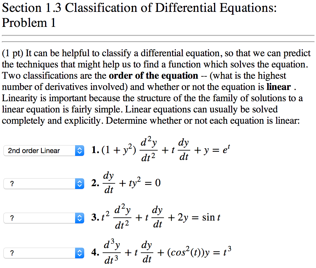 Differential equations homework help