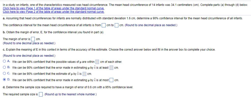 Head Circumference Standard Deviation Chart