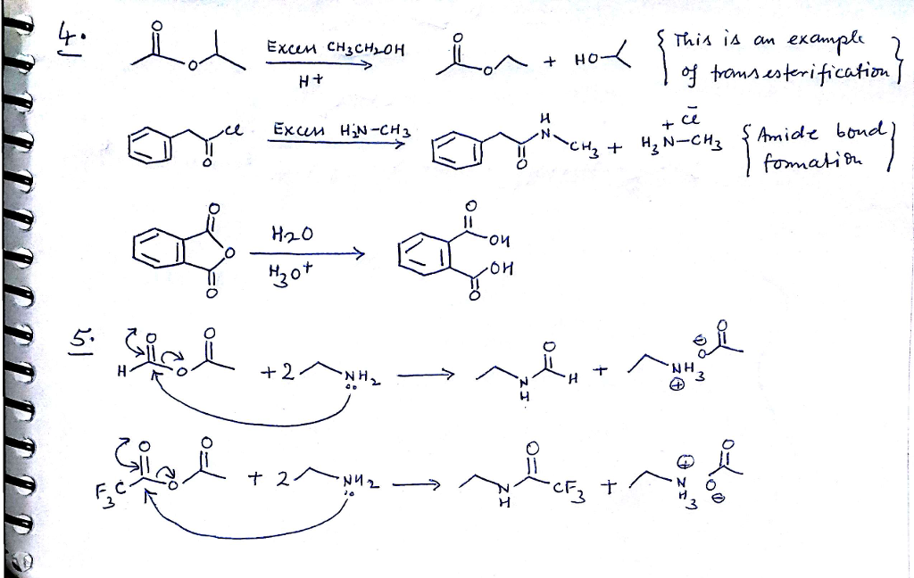 Question & Answer: +R'-OH OH 4. For each reaction, provide the major organic reaction product of each arrow..... 1