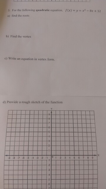 Solved 5 For The Following Quadratic Equation F X Y X2 Chegg Com