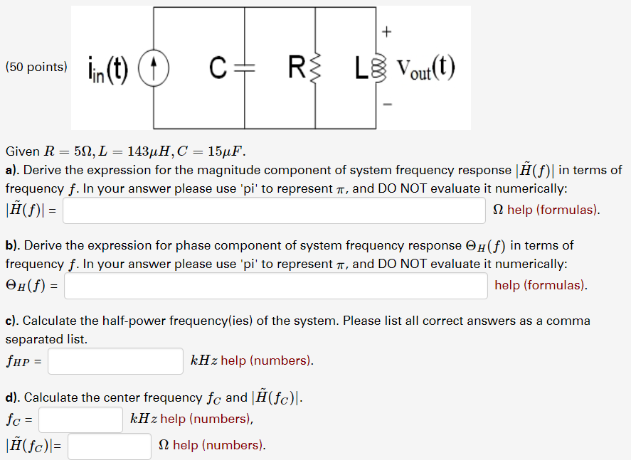 Solved Given R 5 L 143 H C 15 F R 5 L 143 H C 15 F A Chegg Com