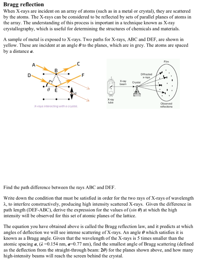 Download Solved: Bragg Reflection When X-rays Are Incident On An Ar ... Yellowimages Mockups