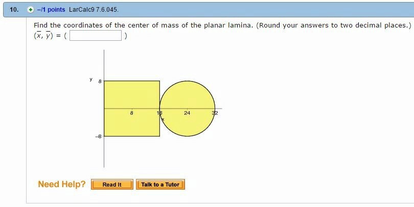 Solved Find The Coordinates Of The Center Of Mass Of The