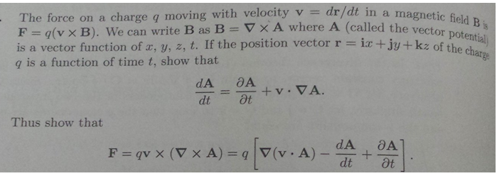 Solved The Force On A Charge Q Moving With Velocity V D Chegg Com