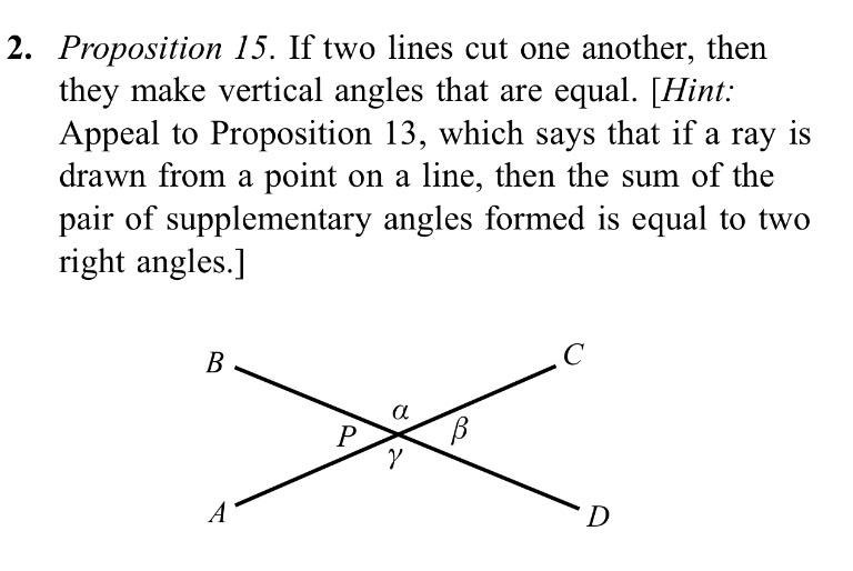 Two lines extend from point S to create a right angle. The vertical line  extends from point S through point 