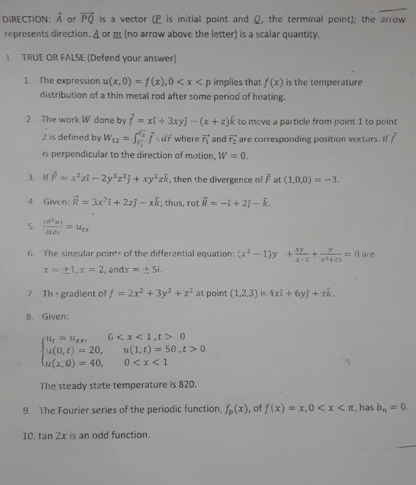 Direction A Or Pq Is A Vector P Is Initial Point Chegg Com