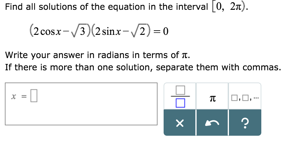 Solved Find All Solutions Of The Equation In The Interval Chegg Com