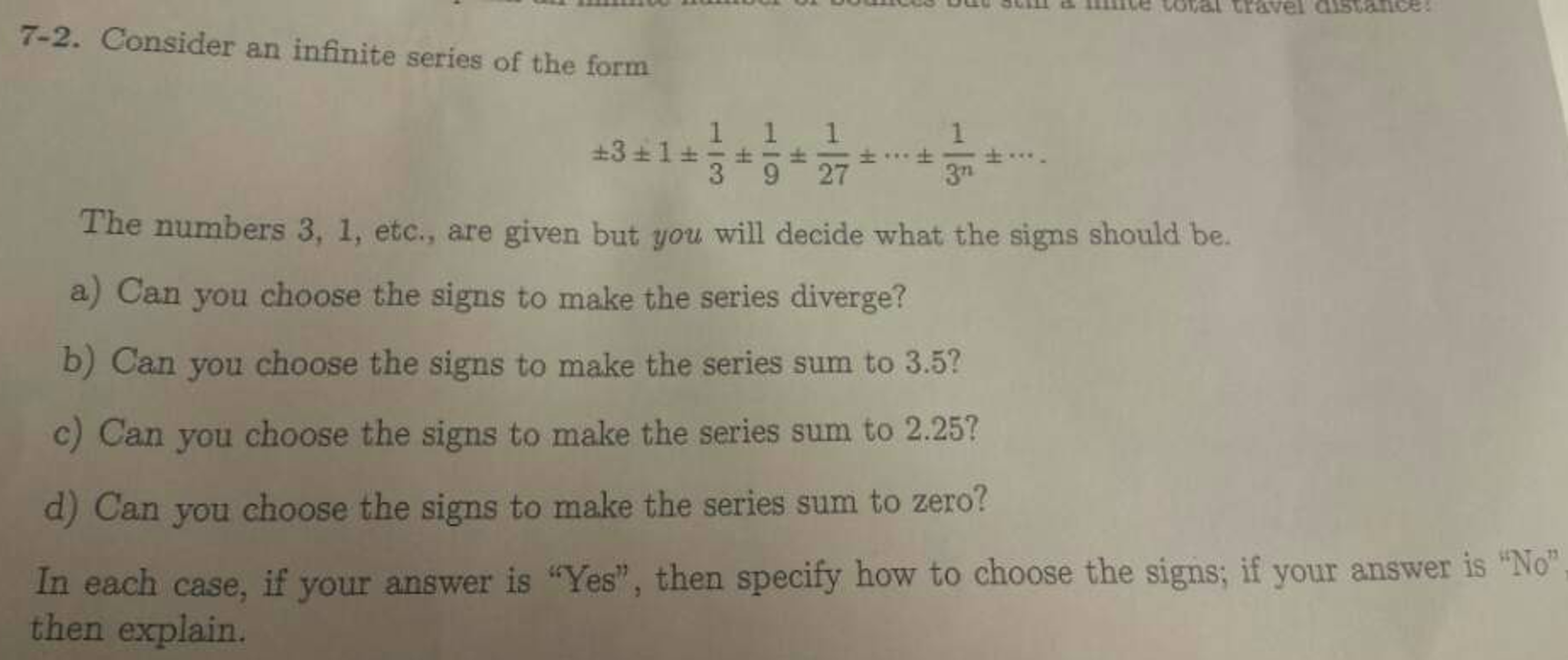 Consider An Infinite Series Of The Form Plus Minus 3 Chegg Com