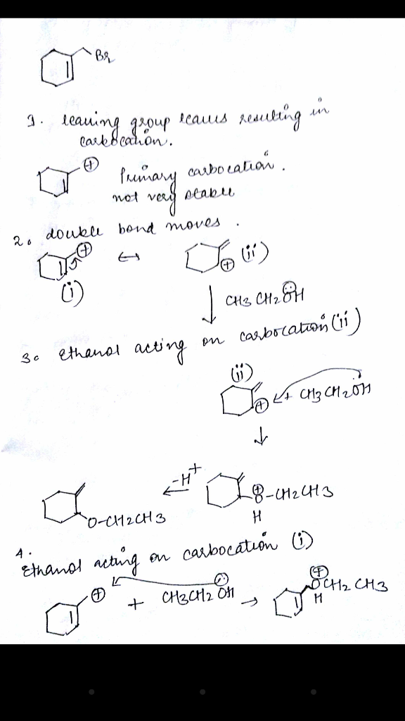 Question & Answer: When 1-bromomethyl cyclohexene undergoes solvolysis in ethanol, three major products are..... 1