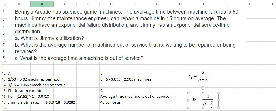 Bennys Arcade has six video game machines. The aver-age time between machine failures is 50 hours. JImmy, the maintenance en