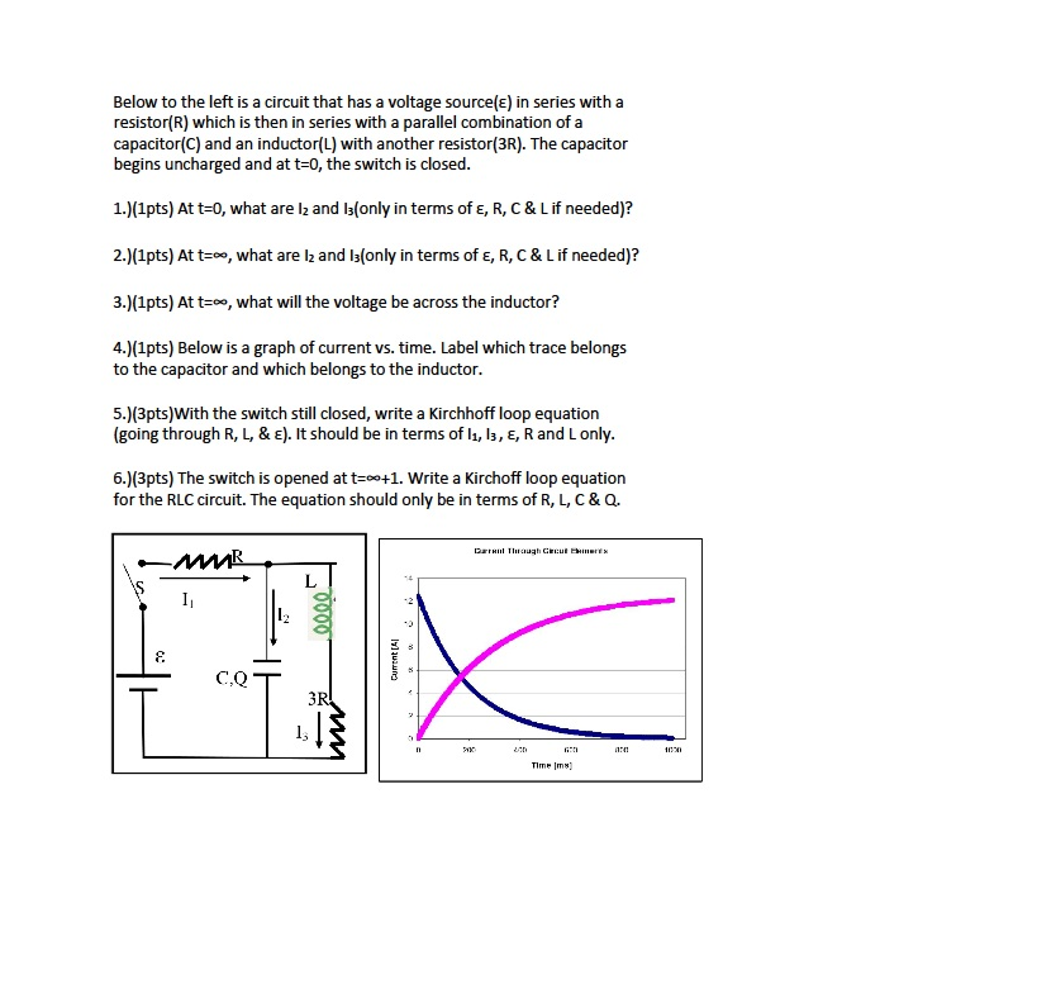 Solved Below To The Left Is A Circuit That Has A Voltage Chegg Com