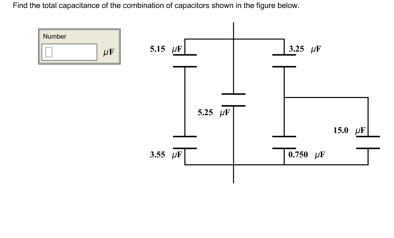 Image for Find the total capacitance of the combination of capacitors shown in the figure below.