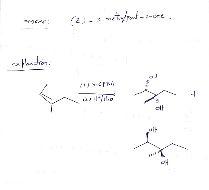 A Reaction Of An Unknown Alkene With Mcpba In Dichloromethane Followed By Work Up With Answersbay