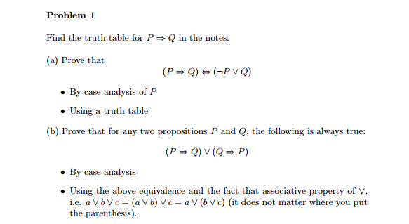 Solved Find The Truth For P Implies Q In The Notes Prove Chegg Com