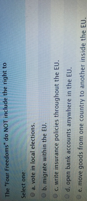 Solved The Four Freedoms Do Not Include The Right To Se