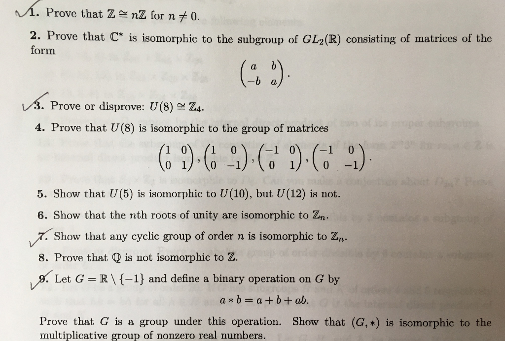 Solved Prove That Z Az For N 0 2 Prove That C Is Iso Chegg Com