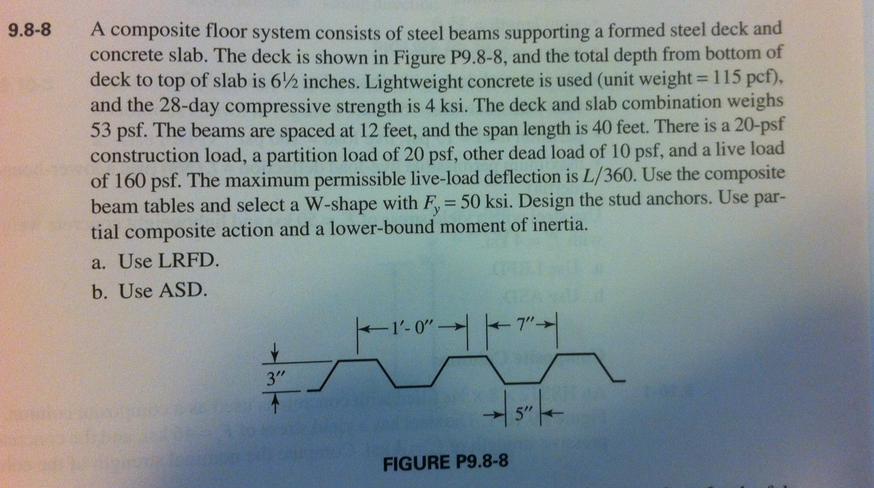 Solved A Composite Floor System Consists Of Steel Beams S