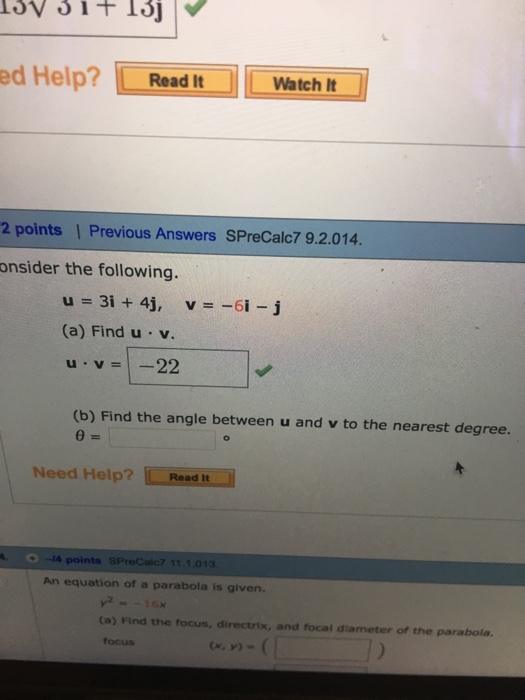 Solved Consider The Following U 3i 4j V 6i J F Chegg Com