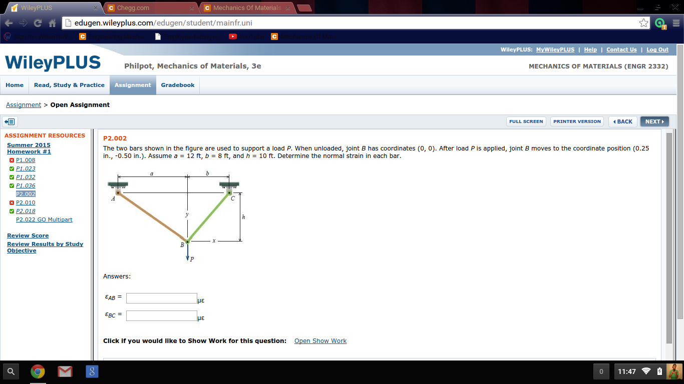 c Mechanics of Material c Chegg.com Wiley PLUS fr