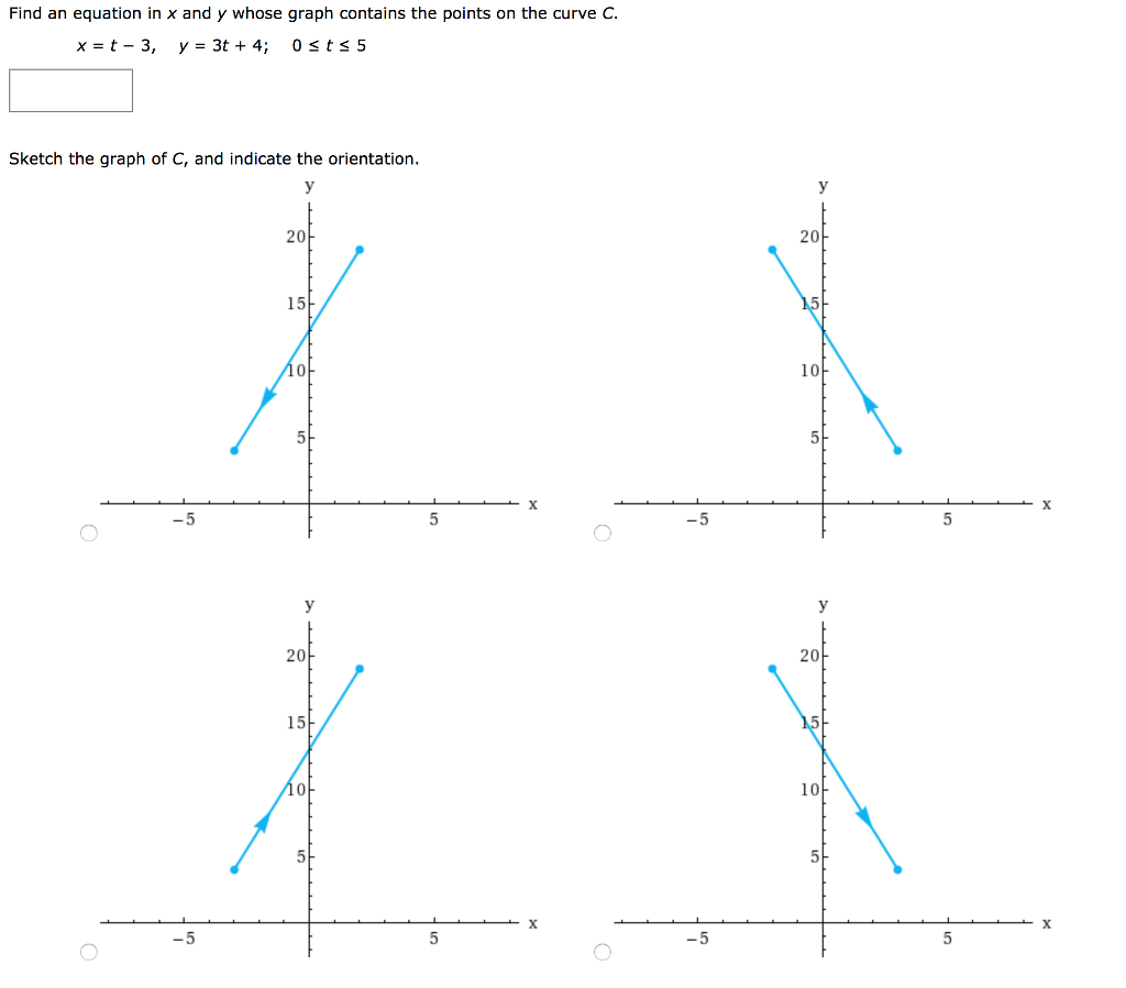 Solved Find An Equation In X And Y Whose Graph Contains T Chegg Com