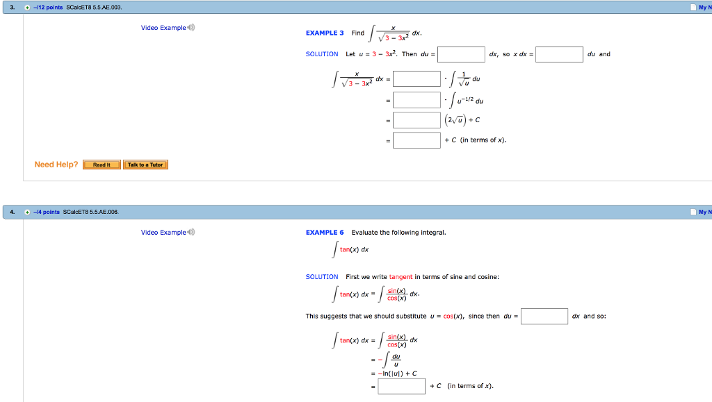 Solved 12 Points Scalcet8 5 5 Ae 003 My N Video Example Chegg Com