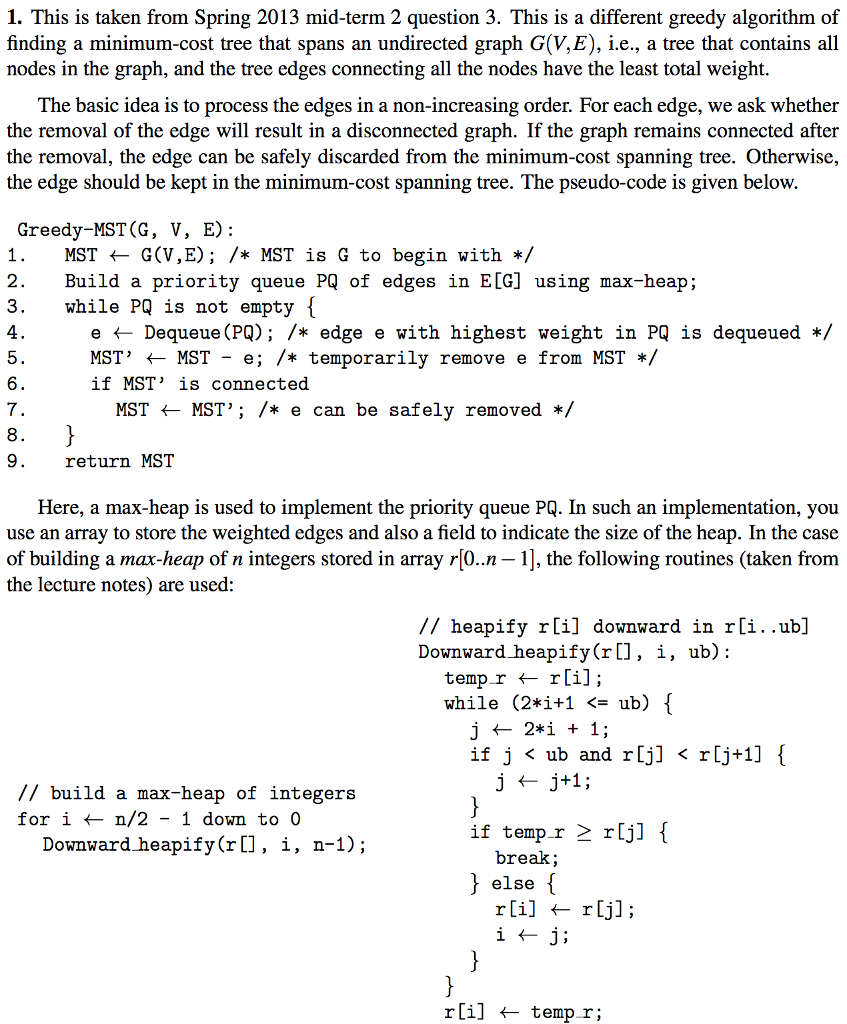 Solved 1 This Is Taken From Spring 13 Mid Term 2 Quest Chegg Com