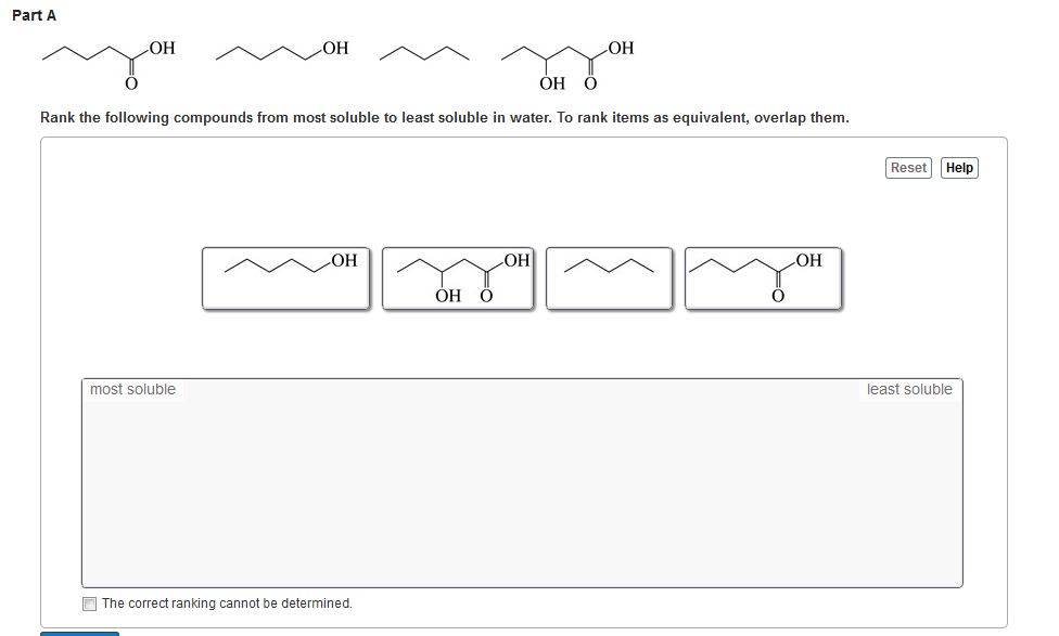 Solved Part A OH OH O Rank The Following Compounds From M