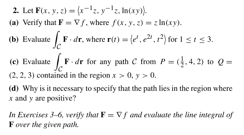 Solved 2 Let F X Y Z X 1 Z Y 1 Ln Xy A Verify Chegg Com