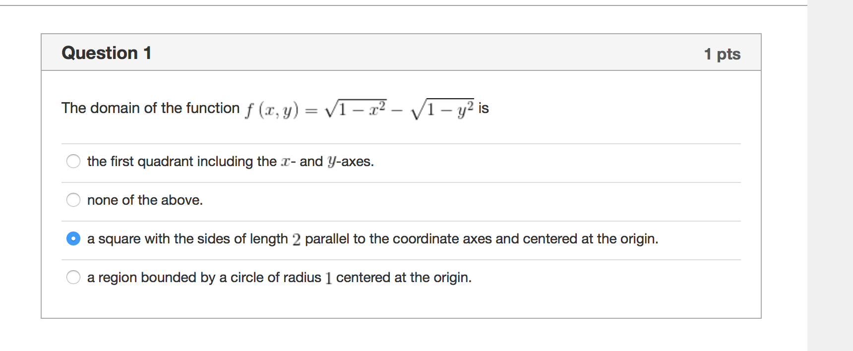 The Domain Of The Function F X Y Square Root 1 Chegg Com
