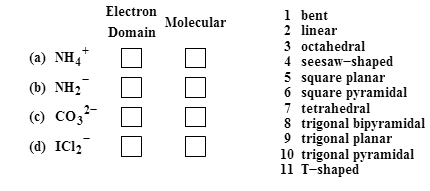 Solved: Predict The Geometry Of The Following Ions. (Type ...