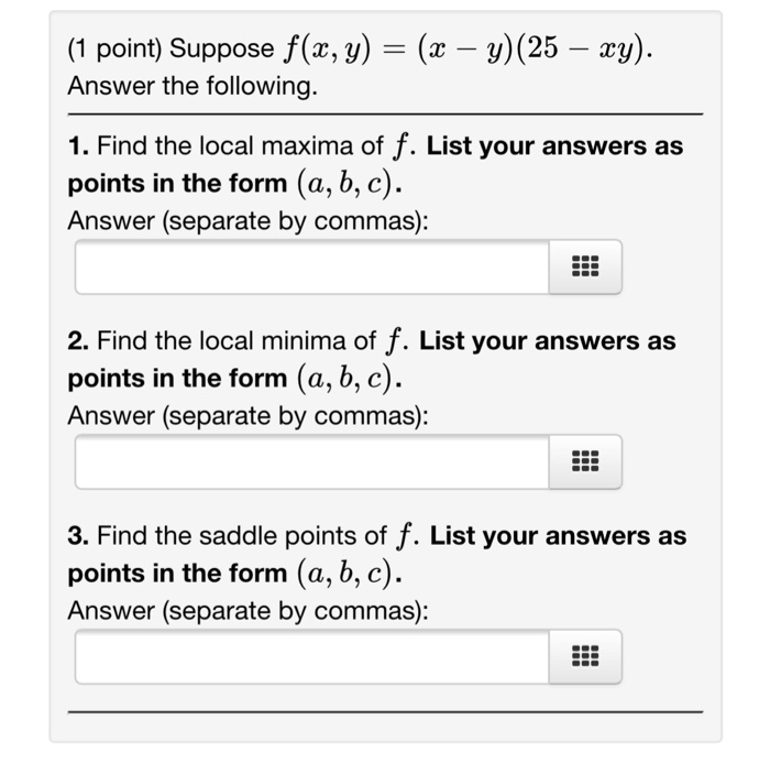 Solved Suppose F X Y X Y 25 Xy Answer The Fol Chegg Com