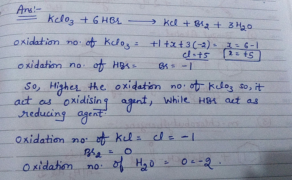 Question & Answer: Identify the oxidizing and reducing agents in the following reaction. Also, indicate the..... 1
