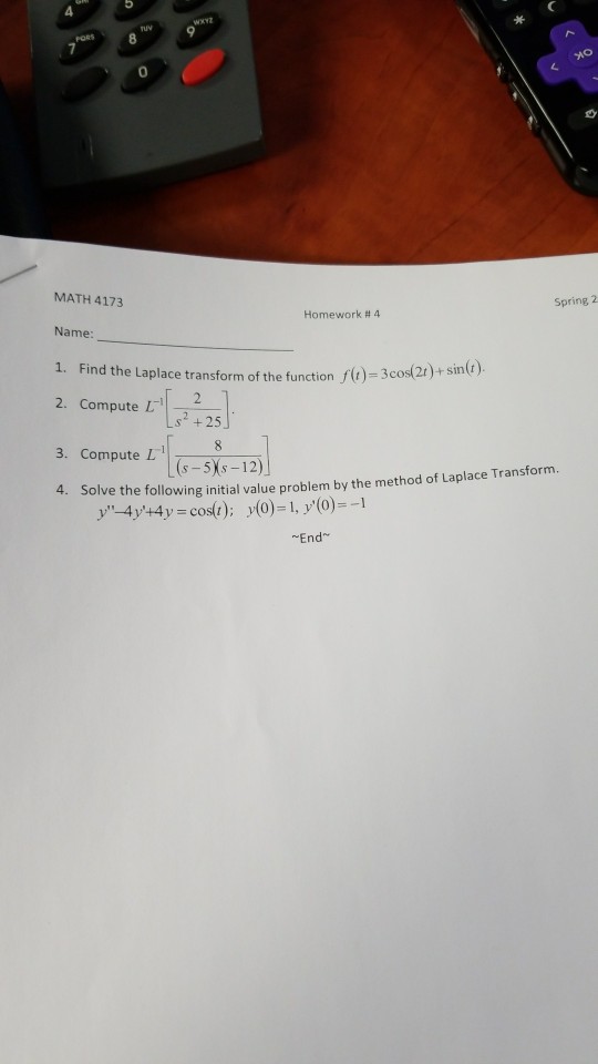 4173 # Find 1. Homework 0 Spring Name 4 4 ... T 2 MATH Solved: